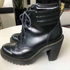 Dr Martens Black Leather Boots. Size 8.
